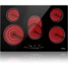 Ceramic Hob, 77cm, 8600W Built-in Electric Glass Ceramic Cooktop, IsEasy Built-in, Black Glass With 5 Cooking Zones, Touch Control, Child-safety Lock&Timer [Energy Class A+]