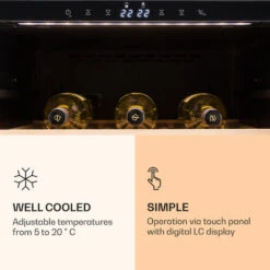 Klarstein Reserva 166 Duo Wine Refrigerator 166 Bottles 379 Litres 2 Zones Touch -Home Chef Shop 22969148 4