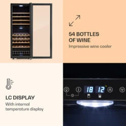 Klarstein Vinamour 54 Duo Wine Refrigerator 2 Zones 148 Litres 54 Bottles Touch Display -Home Chef Shop 22969197 4