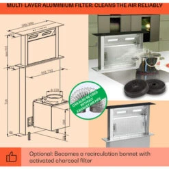 Klarstein Royal Flush Downdraft Cooker Extractor Hood 430 M³ / H 60 Cm -Home Chef Shop 22969344 5