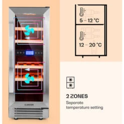 Klarstein Vinovilla 17 Built-In Duo Two-Zone Wine Fridge 53l 17 Bottles 3-Colour Glass Door -Home Chef Shop 22969412 4