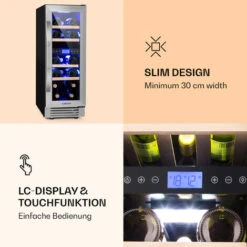 Klarstein Vinovilla 17 Built-In Duo Two-Zone Wine Fridge 53l 17 Bottles 3-Colour Glass Door -Home Chef Shop 22969412 5