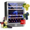 Klarstein Vinovilla 43 Built-In Duo Two-Zone Wine Fridge 129l 43 Bottles 3-Colour Glass Door
