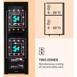 Klarstein Shiraz 39 Duo Wine Fridge 2 Zones 105l 39 Bottles -Home Chef Shop 22969633 4