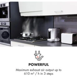 Klarstein Klarstein Aurica 60 Cooker Hood 60cm 600 M³/h LED Touch Glass White -Home Chef Shop 22969682 3