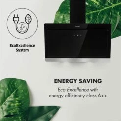 Klarstein Aurora Eco 90 Cooker Extractor Hood 550 M³ / H LED Display Black -Home Chef Shop 22969749 4