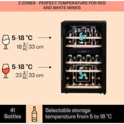 Klarstein Barossa 40 Duo Wine Fridge 2 Zones 41 Bottles Glass Door Touch LED -Home Chef Shop 22969766 3