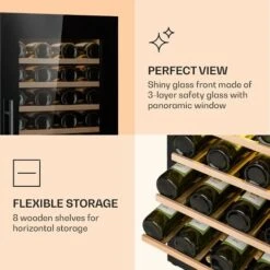 Klarstein Barossa 77 Duo Wine Fridge 2 Zones 191 L 77 Bottles Touch LED Black -Home Chef Shop 22969790 4