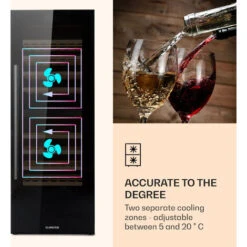 Klarstein Barossa 77 Duo Wine Fridge 2 Zones 191 L 77 Bottles Touch LED Black -Home Chef Shop 22969790 5