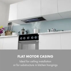 Klarstein High Line Ceiling Hood 77cm 410 M3 / H 75W 3 Steps Remote Control Black -Home Chef Shop 22969845 5