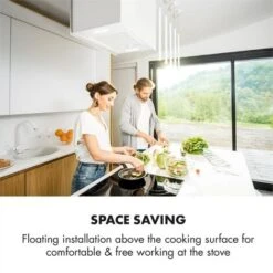 Klarstein Kronleuchter L Island Exhaust Hood 60cm Exhaust Air: 590m³ / H LED Touch White -Home Chef Shop 22969886 5