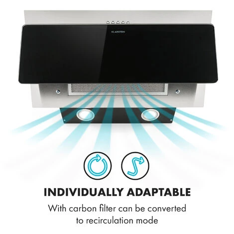 Klarstein Alessia Cooker Extractor Hood Head Free Hood 350 M³ / H Push Control Black 4 Klarstein Alessia Cooker Extractor Hood Head Free Hood 350 M³ / H Push Control Black - Image 4