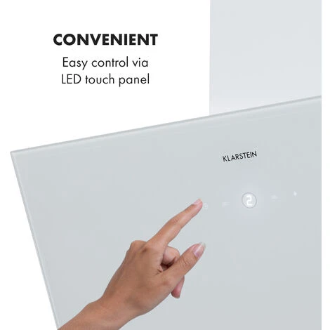 Klarstein Laurel 60 Cooker Extractor Hood 60cm Exhaust Air: 350 M³ / H LED Touch White 3 Klarstein Laurel 60 Cooker Extractor Hood 60cm Exhaust Air: 350 M³ / H LED Touch White - Image 3