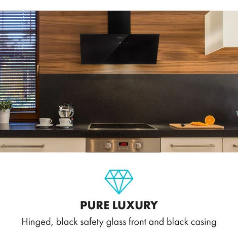 Klarstein Laurel 90 Cooker Extractor Hood 90cm Exhaust Air: 350 M³ / H LED Touch Black 2 Klarstein Laurel 90 Cooker Extractor Hood 90cm Exhaust Air: 350 M³ / H LED Touch Black - Image 2