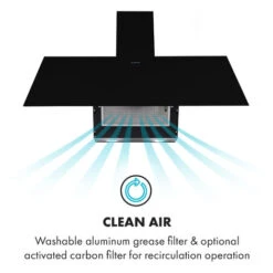 Klarstein Laurel 90 Cooker Extractor Hood 90cm Exhaust Air: 350 M³ / H LED Touch Black 8 Klarstein Laurel 90 Cooker Extractor Hood 90cm Exhaust Air: 350 M³ / H LED Touch Black -Home Chef Shop 22970458 4