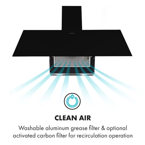 Klarstein Laurel 90 Cooker Extractor Hood 90cm Exhaust Air: 350 M³ / H LED Touch Black 4 Klarstein Laurel 90 Cooker Extractor Hood 90cm Exhaust Air: 350 M³ / H LED Touch Black - Image 4