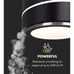 Klarstein Tron Ambience Island Cooker Extractor Hood Ø38cm Recirculation 540m³ / H LED Black -Home Chef Shop 22970601 3