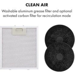 Klarstein Tron Ambience Island Cooker Extractor Hood Ø38cm Recirculation 540m³ / H LED Black -Home Chef Shop 22970601 5