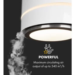 Klarstein Tron Ambience Island Cooker Extractor Hood Ø38cm Recirculation 540m³ / H LED White -Home Chef Shop 22970602 3