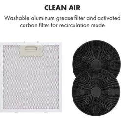 Klarstein Tron Ambience Island Cooker Extractor Hood Ø38cm Recirculation 540m³ / H LED White -Home Chef Shop 22970602 5