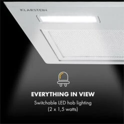 Klarstein Simplica Extractor Hood Recessed 52cm Exhaust Air: 400 M³ / H LED Stainless Steel -Home Chef Shop 22970639 5