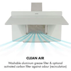 Klarstein Aurica 90 Cooker Hood 90 Cm 600 M³/h LED Touch Glass White -Home Chef Shop 23632458 5