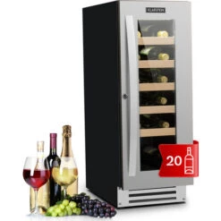 Klarstein Vinovilla Smart Wine Fridge 50l / 20 Bottles Glass Door Stainless Steel