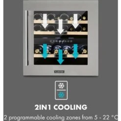 Klarstein Vinsider 36 Wine Fridge 2 Cooling Zones 5-22°C 85l Stainless Steel -Home Chef Shop 33502999 3