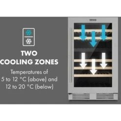 Klarstein Vinovilla 79 Built-In Duo Two-Zone Wine Fridge 190l 79 Bottles 3-Ply Glass Door -Home Chef Shop 33503003 3