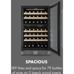 Klarstein Vinovilla 79 Built-In Duo Two-Zone Wine Fridge 190l 79 Bottles 3-Ply Glass Door -Home Chef Shop 33503003 4