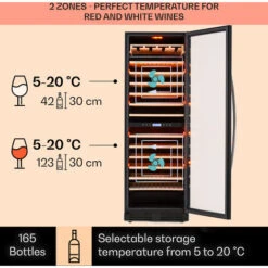 Klarstein Vinovilla Grande 162 Built-in Duo Onyx Edition Wine Fridge 425 Litres 162 Bottles -Home Chef Shop 33503020 3
