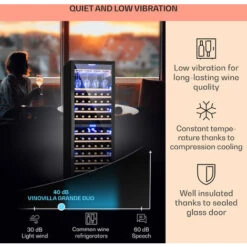Klarstein Vinovilla Grande 162 Built-in Duo Onyx Edition Wine Fridge 425 Litres 162 Bottles -Home Chef Shop 33503020 4