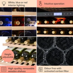 Klarstein Vinovilla Grande 162 Built-in Duo Onyx Edition Wine Fridge 425 Litres 162 Bottles -Home Chef Shop 33503020 5