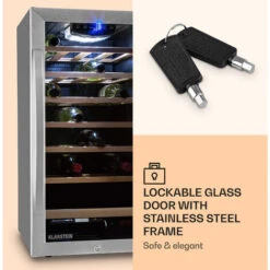 Klarstein Vinamour 26 Uno Wine Refrigerator 26 Bottles 88 Litres Stainless Steel LED -Home Chef Shop 33503294 4
