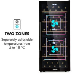 Klarstein Barossa 102 Duo Wine Refrigerator 102 Bottles 226 Litres 2 Zones Touch Control -Home Chef Shop 33503304 5