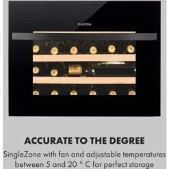 Klarstein Vinsider 24 Built-In Uno Wine Refrigerator Built-in 1 Zone 24 Bottles -Home Chef Shop 33503384 4