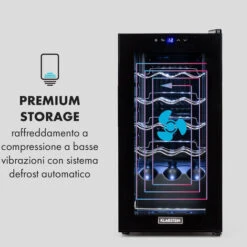 Klarstein Shiraz 15 Slim Uno Wine Fridge 44l Touch Control Panel 5-18°C -Home Chef Shop 33503464 5