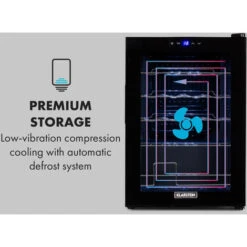 Klarstein Shiraz 20 Uno Wine Refrigerator 53 Litres 20 Bottles Touch Control Panel 5-18°C -Home Chef Shop 33503500 5