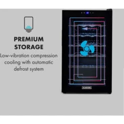 Klarstein Shiraz 24 Uno Wine Refrigerator 63 Litres 24 Bottles Touch Control Panel 5-18°C -Home Chef Shop 33503501 5