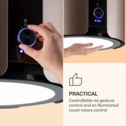 Klarstein Skyfall Smart, Island Extractor Hood, Ø45cm, Circulating Air, 402m³ / H, LED, Stainless Steel, Gold 8 Klarstein Skyfall Smart, Island Extractor Hood, Ø45cm, Circulating Air, 402m³ / H, LED, Stainless Steel, Gold -Home Chef Shop 33504293 4