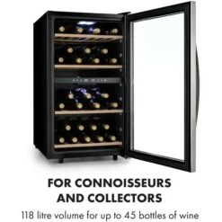Klarstein Vinamour 45 Duo Wine Refrigerator 2 Zones 118 Ltr / 45 Fl 5-18 °C -Home Chef Shop 33765732 3