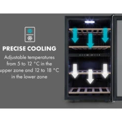 Klarstein Vinamour 45 Duo Wine Refrigerator 2 Zones 118 Ltr / 45 Fl 5-18 °C -Home Chef Shop 33765732 5