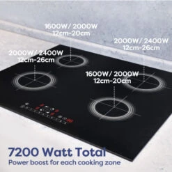 CIARRA Built-in 4 Zones Induction Hob, Integrated Electric Cooktop With Booster Function 7200W-CD4BBIH -Home Chef Shop 36409470 4