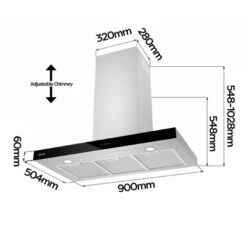 CIARRA 4 Speeds Class A++ 650m3/h Touch Control Linear Cooker Hood 90cm -CBCS9102 -Home Chef Shop 36409474 5