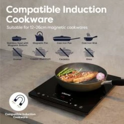 CIARRA Single Induction Hob 2000W, Touch Control Black Polished Crystal Glass Panel Safety Lock-CBTIH1 -Home Chef Shop 36409477 5