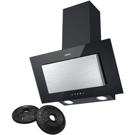 CIARRA 60cm Angled Wall Mounted Cooker Hood With 3-speed Extraction-CD6736DB 1 CIARRA 60cm Angled Wall Mounted Cooker Hood With 3-speed Extraction-CD6736DB