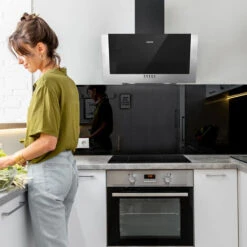 CIARRA 60cm Angled Cooker Hood With 3-speed Extraction -736CBK60 -Home Chef Shop 36409485 4