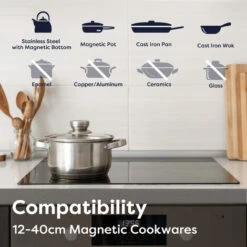 CIARRA Built-in 4 Zones Induction Hob, Integrated Electric Cooktop With 2 Flex Zones 7200W-CD4BFFBIH -Home Chef Shop 36409487 4