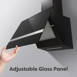 CIARRA 60cm Glass Angled Cooker Hood Class A++ 650m3/h 4 Speeds Touch Control-CD6736HB -Home Chef Shop 36409489 3