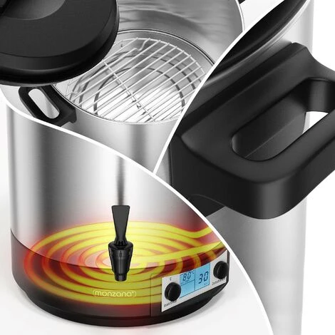 Monzana Automatic Preserving Machine 28L Continuous Temperature Controller 30-100°C Timer Tap For 14 Glasses Mulled Wine Cooker 1800W 28L Mit LCD Und Timer (de) 4 Monzana Automatic Preserving Machine 28L Continuous Temperature Controller 30-100°C Timer Tap For 14 Glasses Mulled Wine Cooker 1800W 28L Mit LCD Und Timer (de) - Image 4